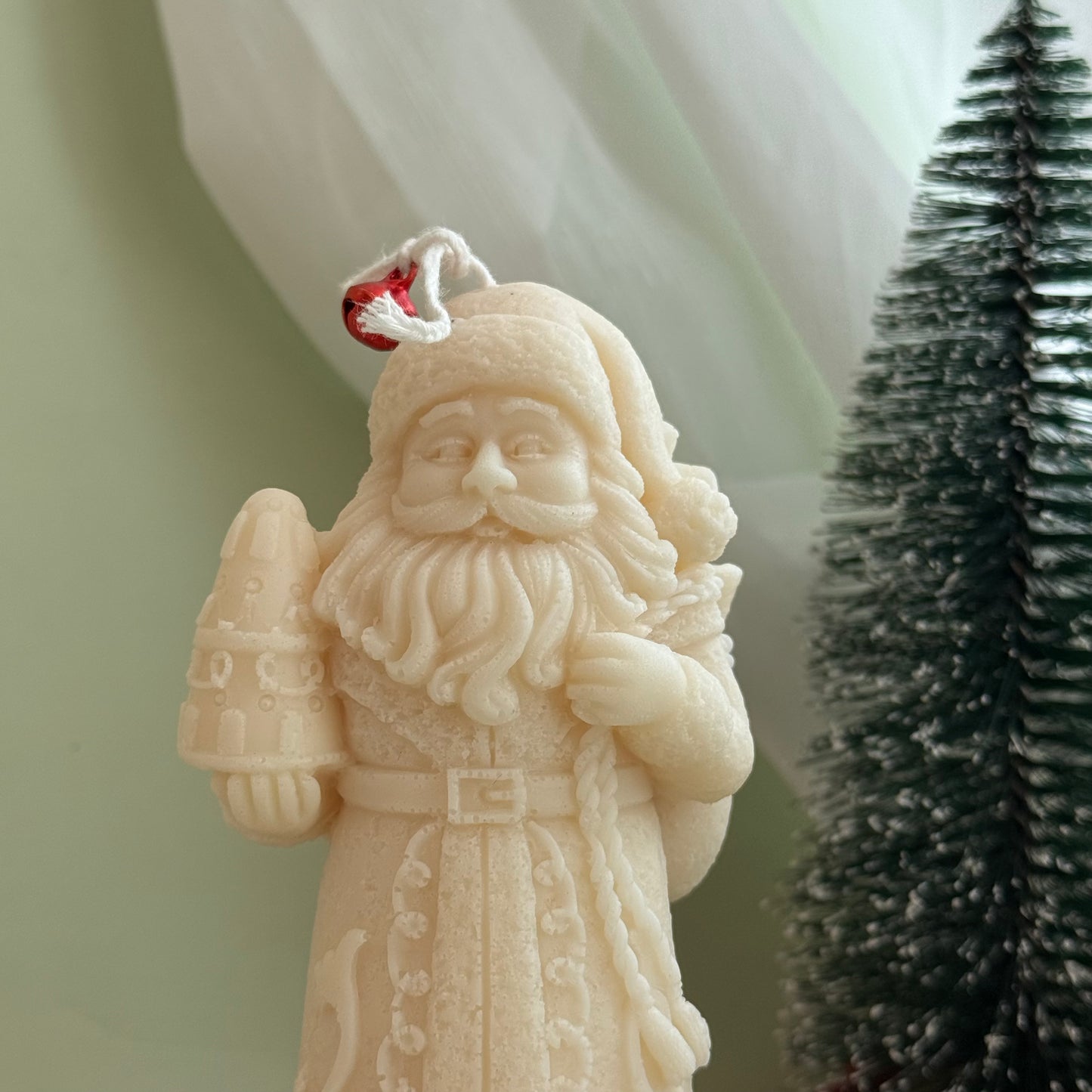 Santa with Snowy Tree
