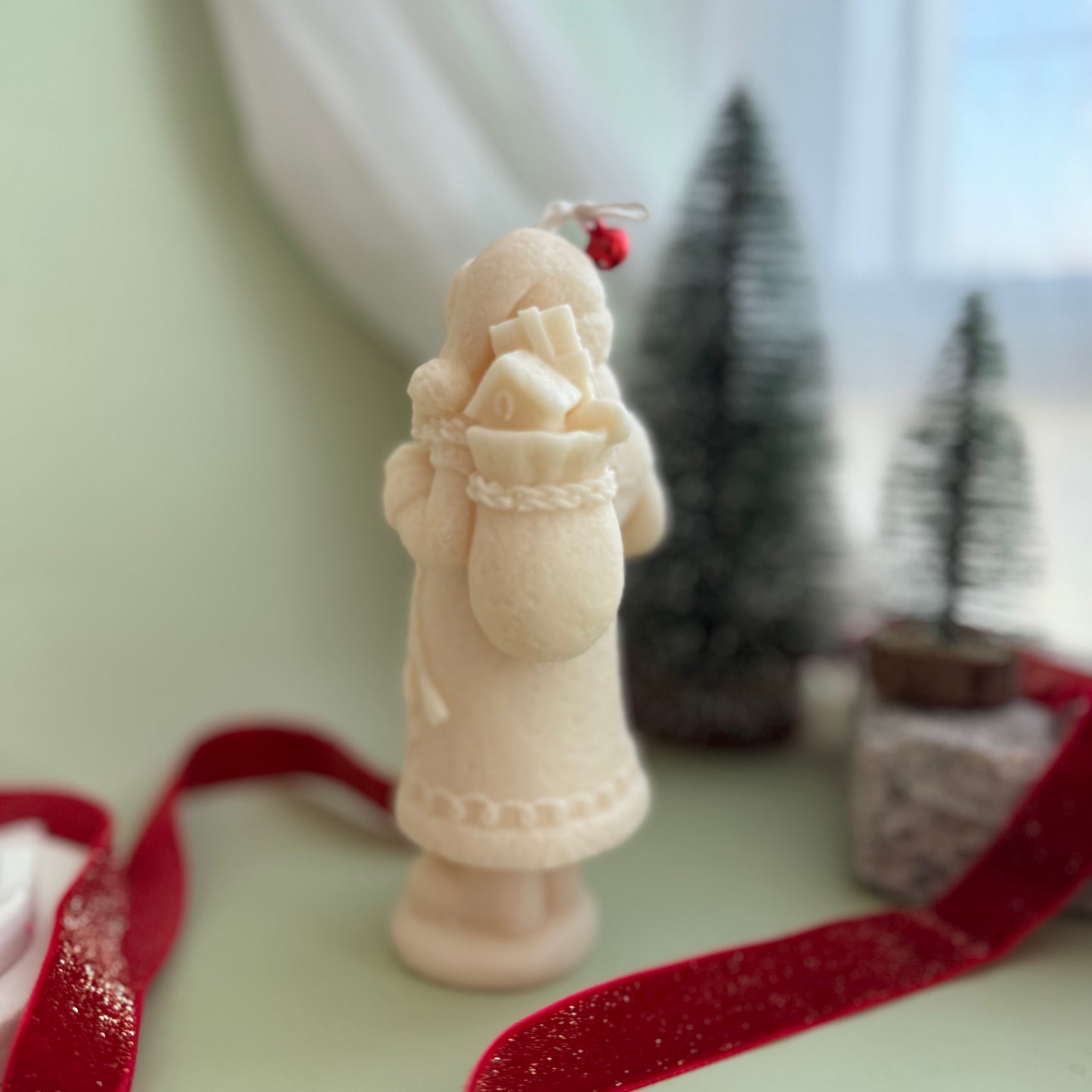 Santa with Snowy Tree